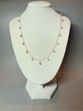 Marshalls Gold Crystal Drop Station Necklace
